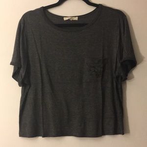 NWOT cropped graphic bullhead pocket tee